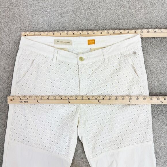 Pilcro by Anthropologie Hyphen Eyelet Chino Pants Ivory Size 31 Tall 12 - Picture 12 of 16